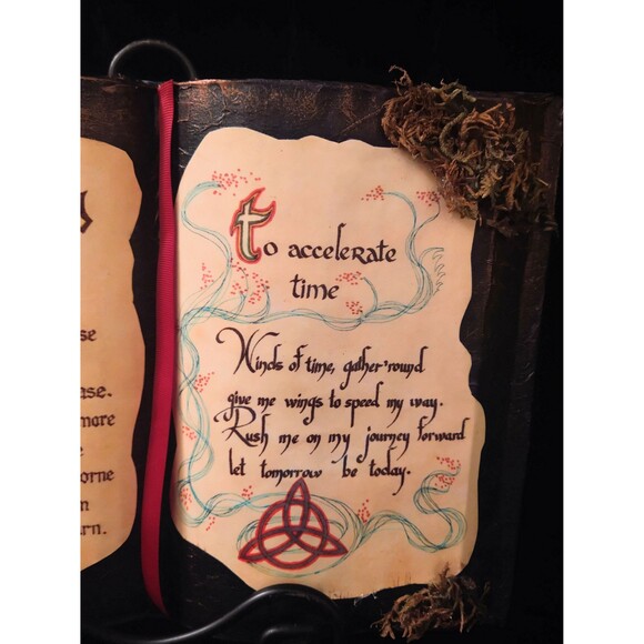 AWAKENING Spell ACCELERATE TIME Spell Book Halloween Spooky Witch Spell Decor - Picture 2 of 9